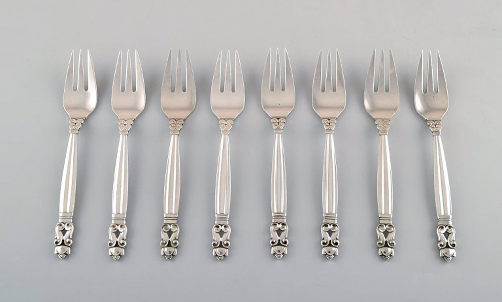 Georg Jensen "Acorn" fish fork in sterling silver. 8 pcs. in stock. (1 of 4)