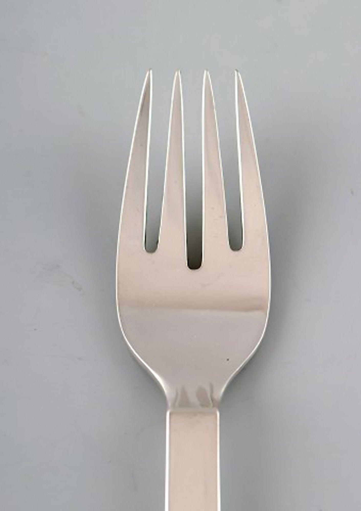 Georg Jensen Pyramid fish fork in sterling silver. Designed by Harald Nielsen 1933-44. 7 pcs in - 2