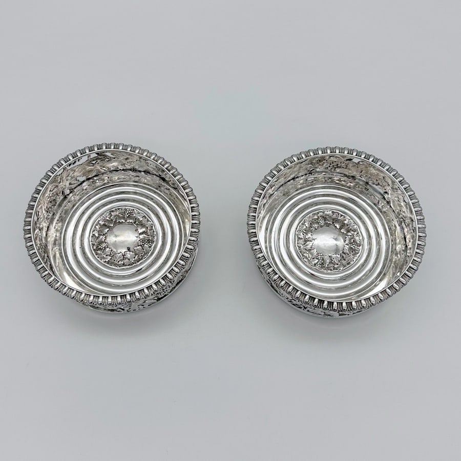 Early 19th Century Antique William IV Pair Silver Coasters London 1837 William Theobalds - 2