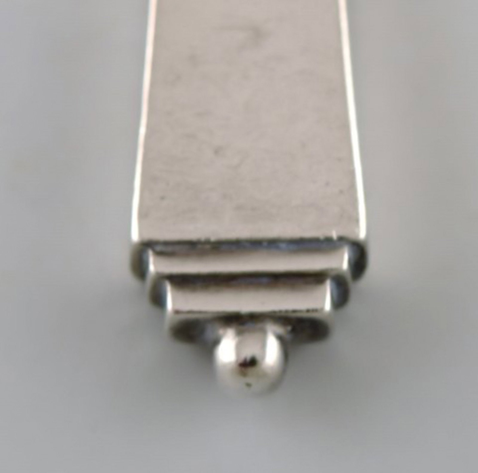 Rare Georg Jensen "Pyramid" children's / travel knife in sterling silver and stainless steel. Dated - 3