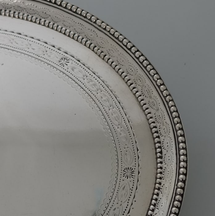 18th Century Antique Pair of George IIII Sterling Silver Salvers London 1782 John Crouch I & Thomas - 3