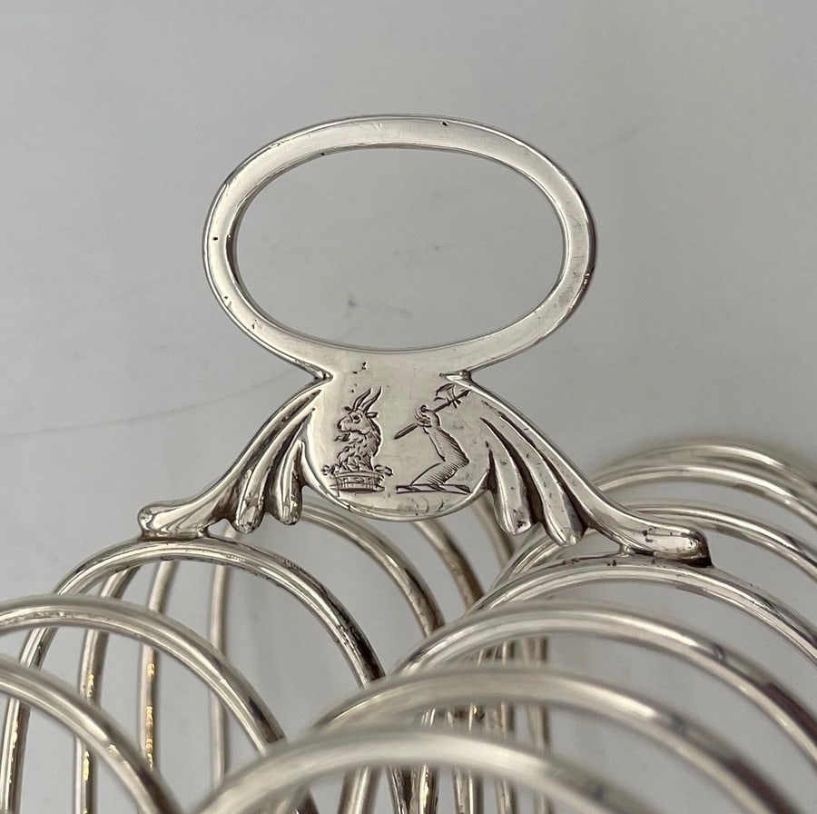 Early 19th Century Antique William IV Sterling Silver Toast Rack London 1833 Barnard Family - 5