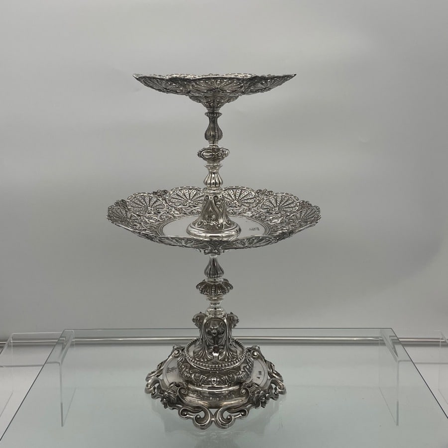 Mid 19th Century Antique Victorian Sterling Silver Suite Comports London 1862 Robert Garrard - 4