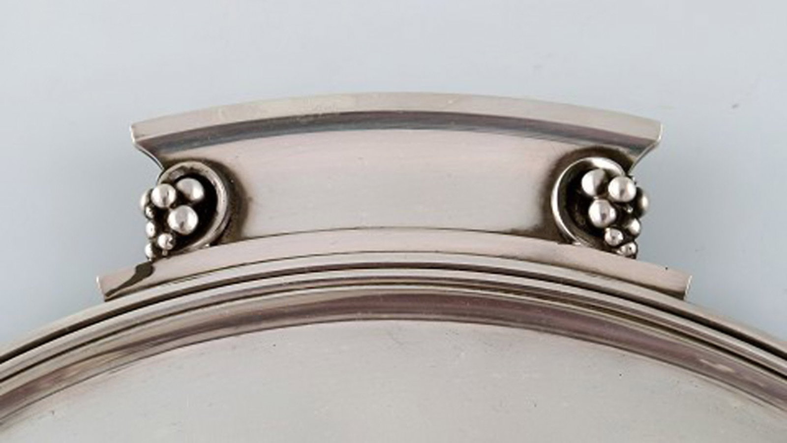 Round "Grape" tray with handles in art nouveau style. Model Number 296. - 4