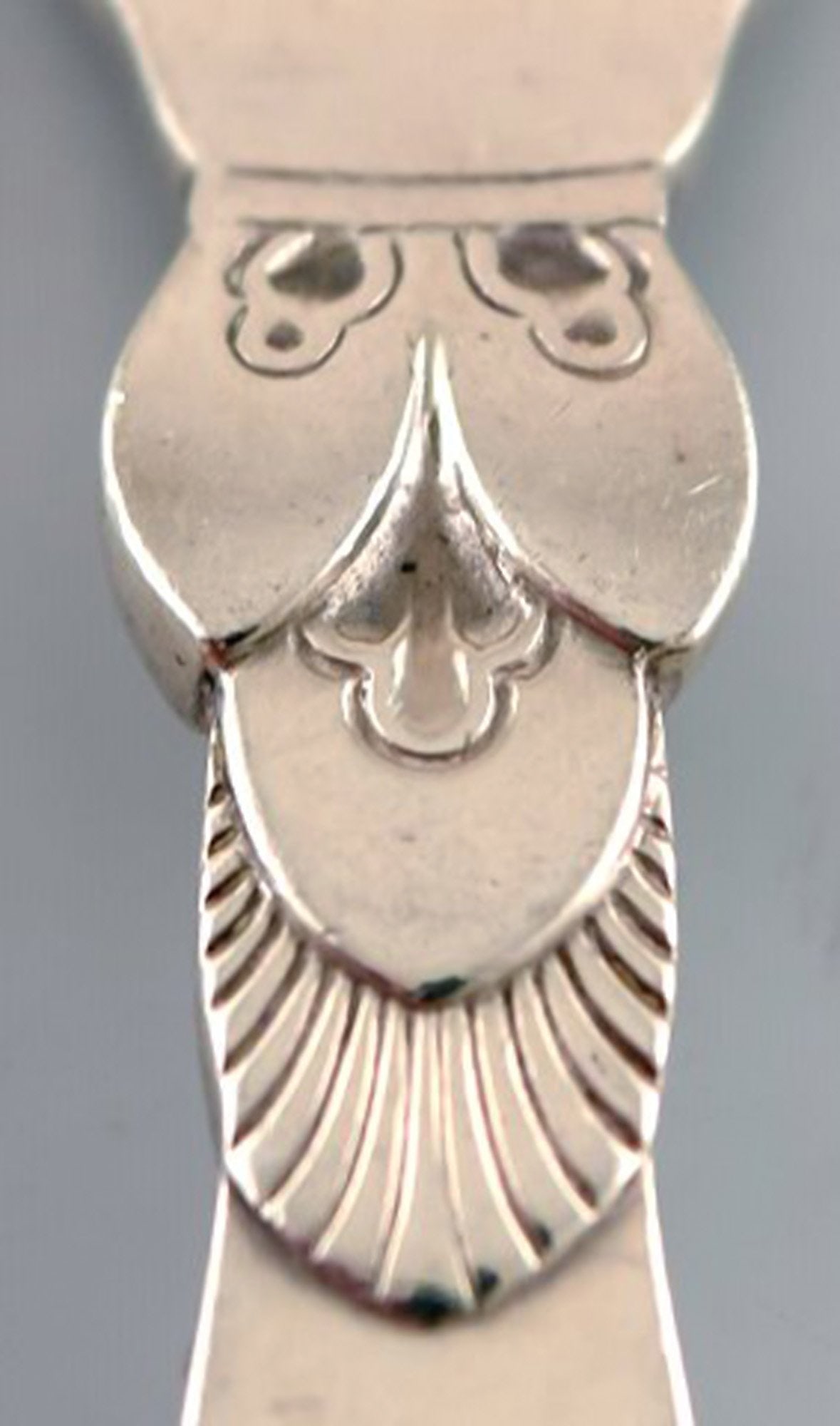 Georg Jensen Sterling Silver 'Cactus' cutlery. Herring / serving fork. - 2