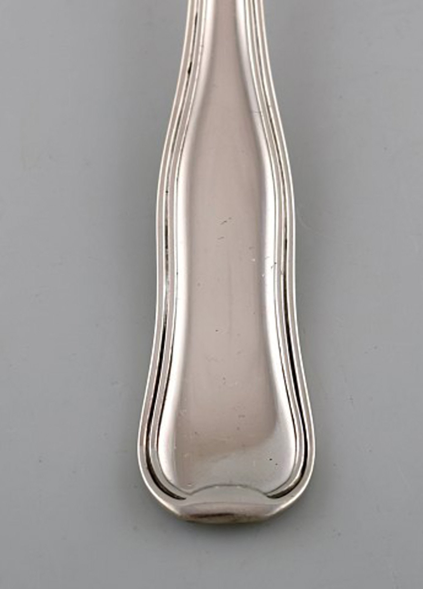 Georg Jensen Old Danish cutlery. Set of six boullion spoons in sterling silver. - 4