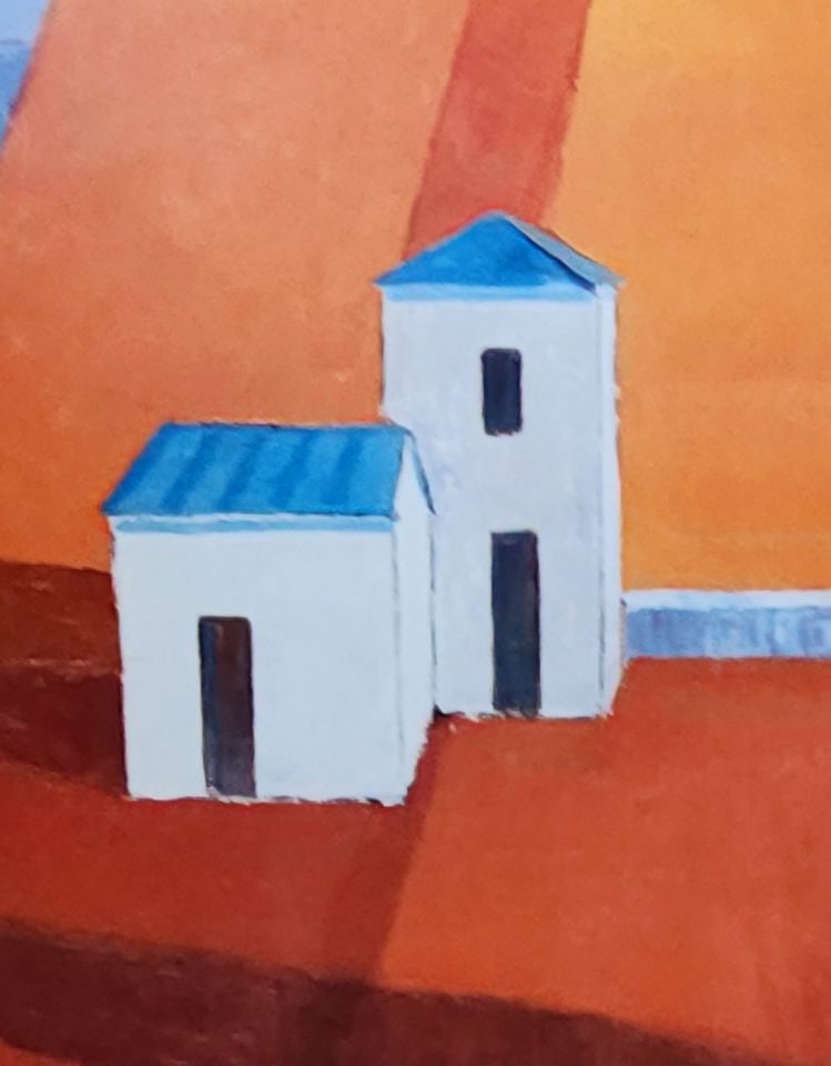 Barton Vintage signed print featuring minimalist rural landscape - 2