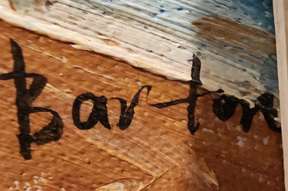 Barton Vintage signed print featuring minimalist rural landscape - 4