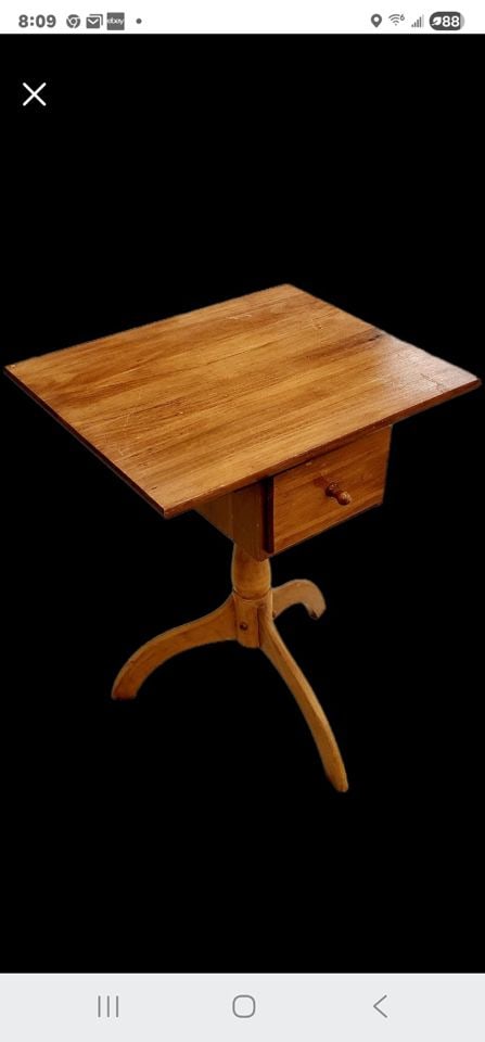 Vintage Maple or Cherry candle or sewing table in times past. Today, a perfect accent or side table. - 3