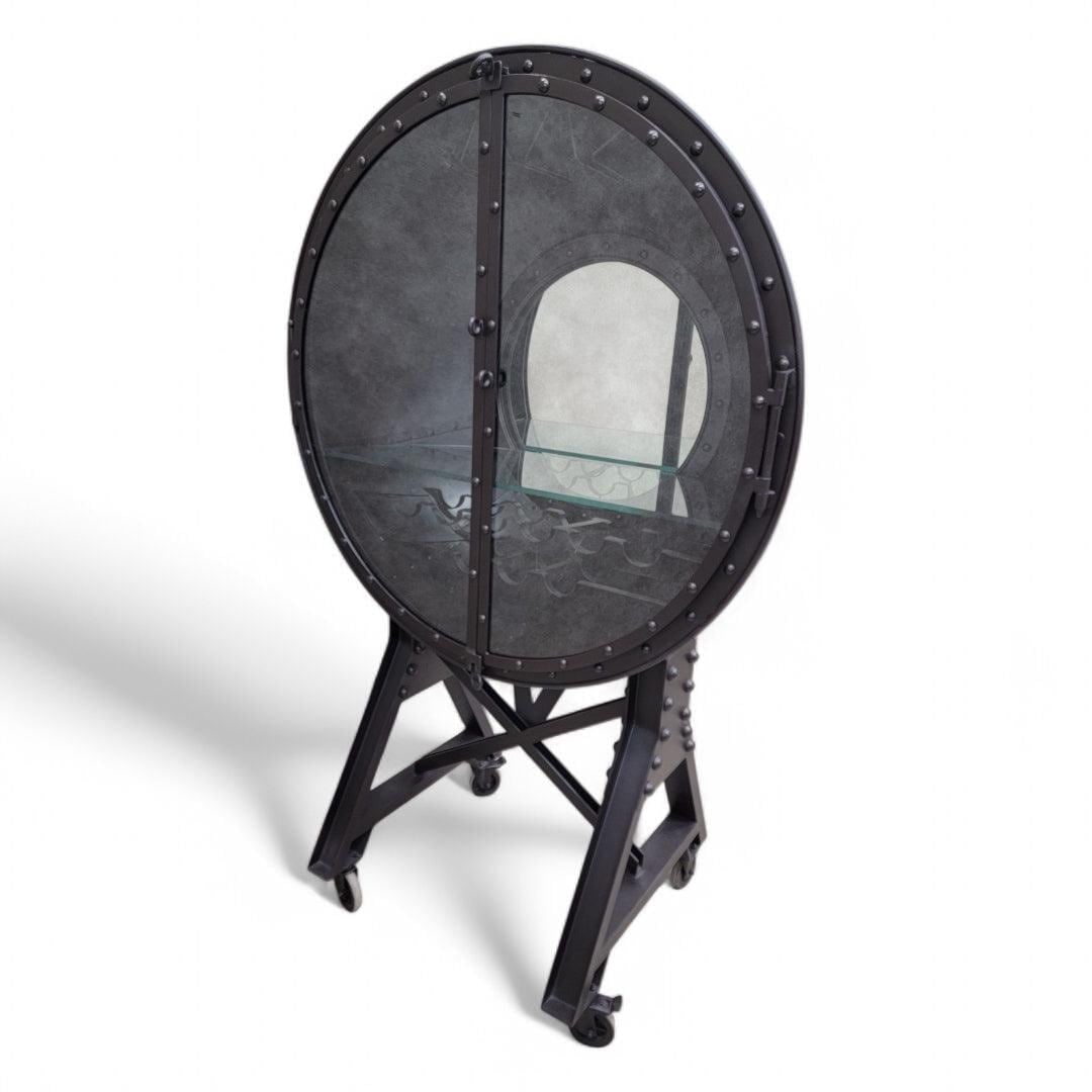 Industrial Modern Cannonball Bar Cabinet - 2