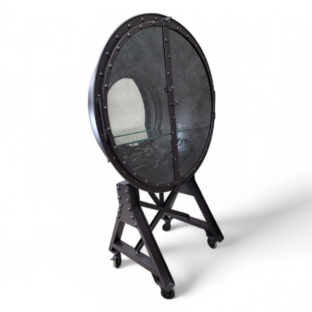 Industrial Modern Cannonball Bar Cabinet - 3