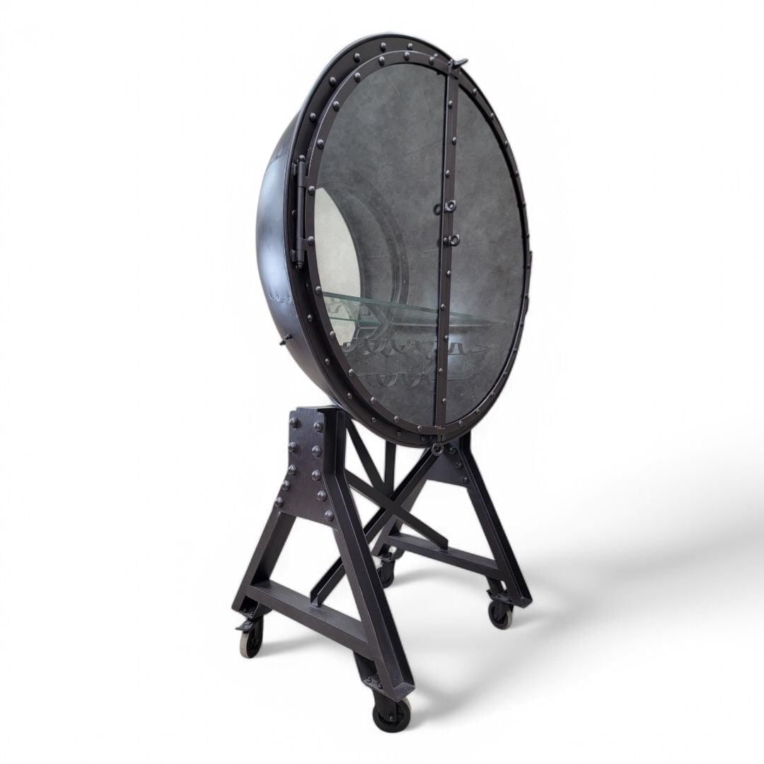 Industrial Modern Cannonball Bar Cabinet - 8