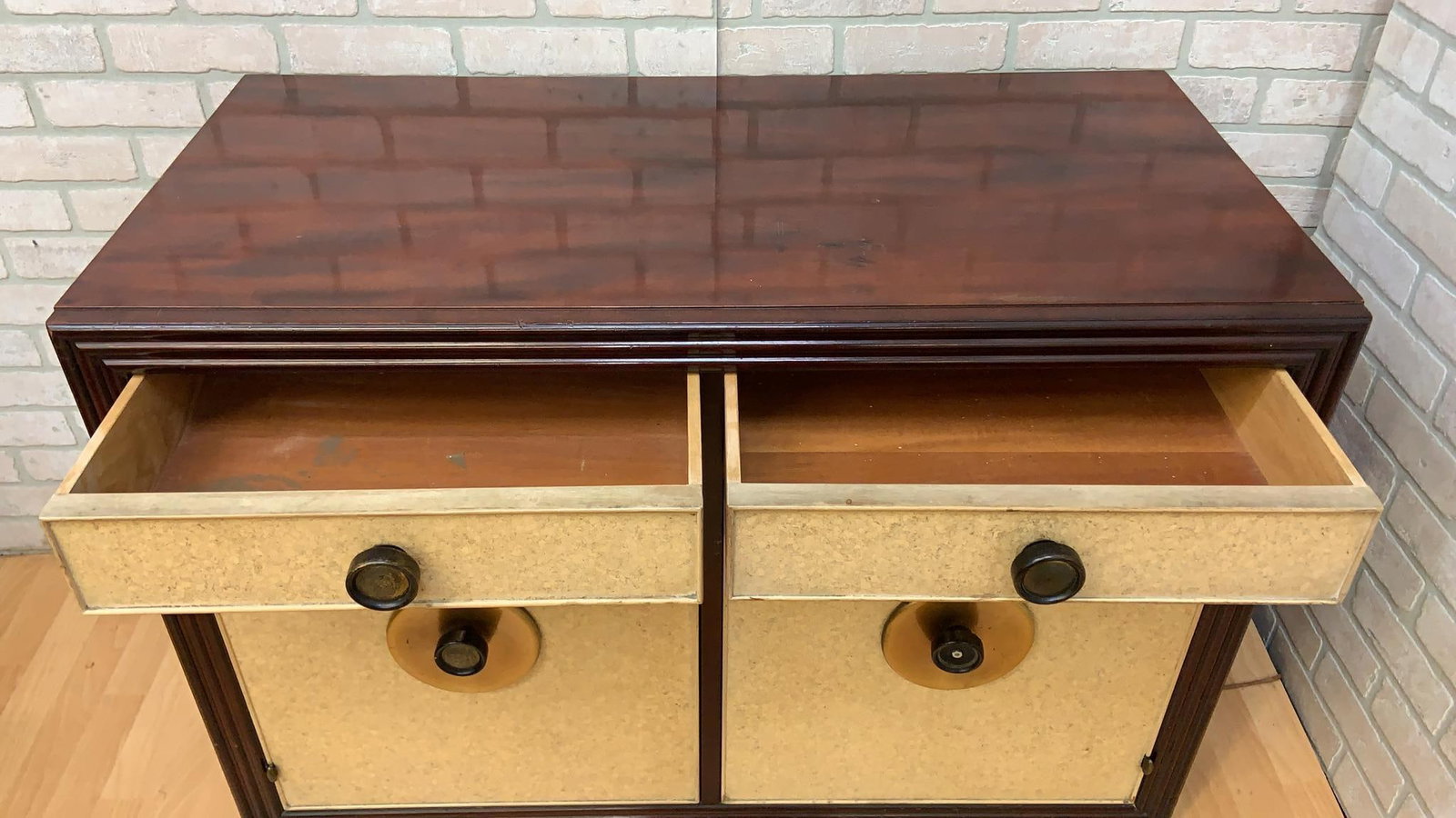 Art Deco Mahogany & Cork Buffet Cabinet by Johnson Furniture - 7