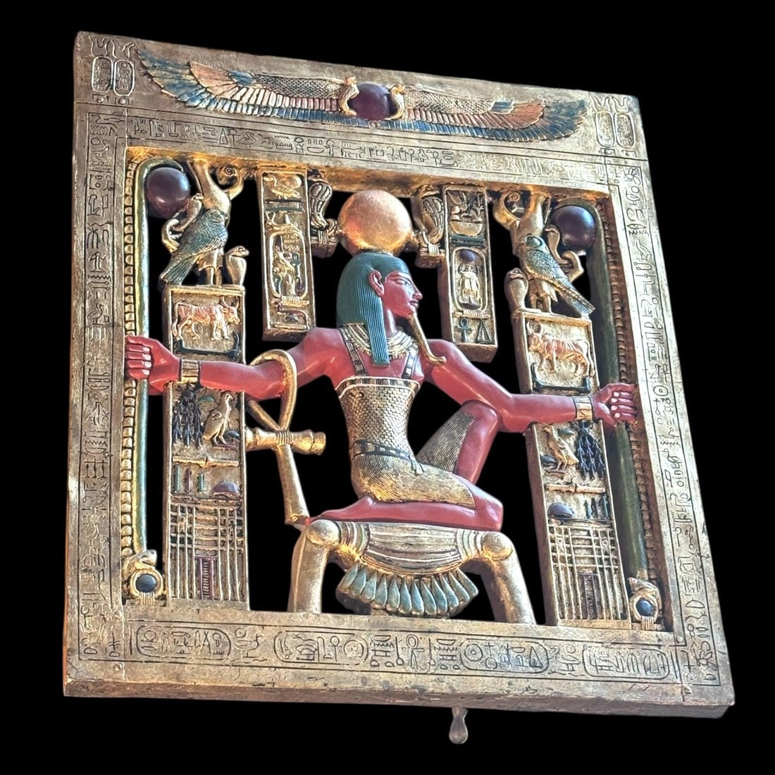 Vintage Egyptian Hieroglyph Wall Plaque - Pair - 4