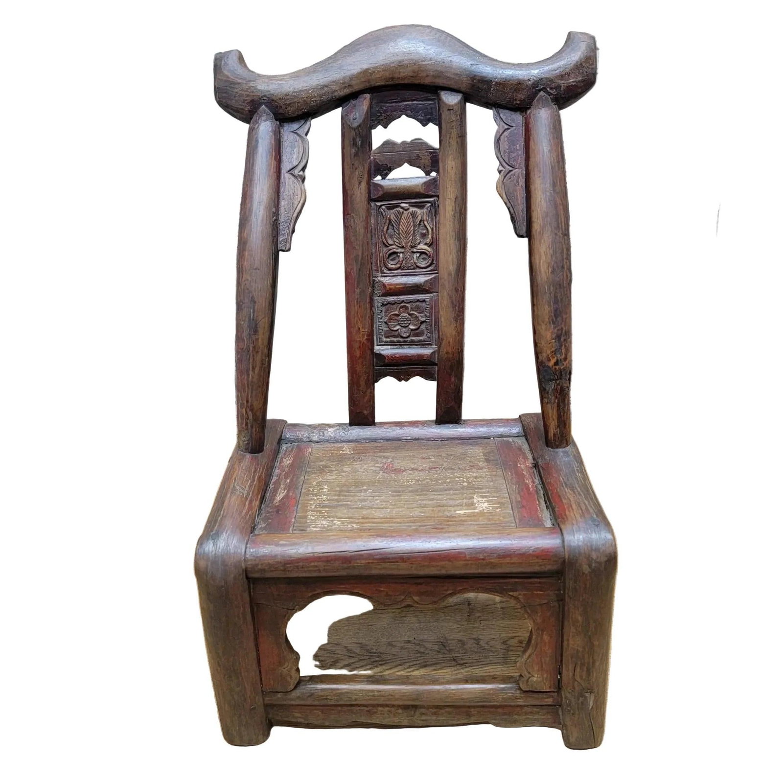 Antique Shanxi Province Carved Elm Chair - 3