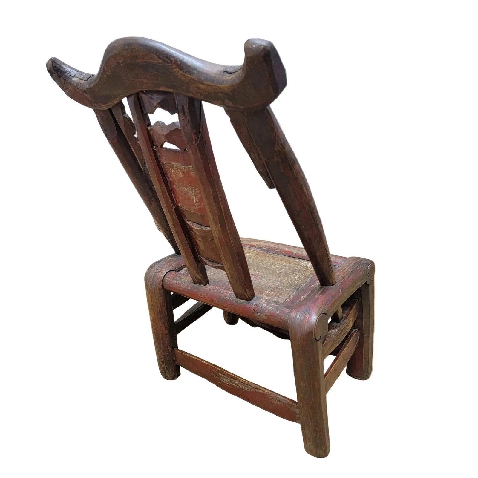Antique Shanxi Province Carved Elm Chair - 6