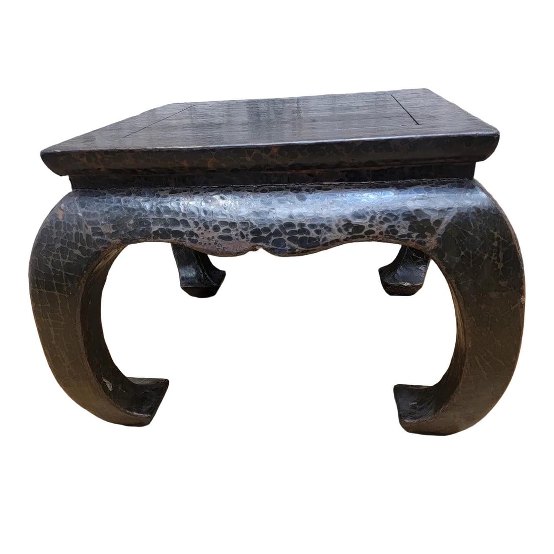 Antique Shanxi Province Linen Wrapped Elm Side Table - 3