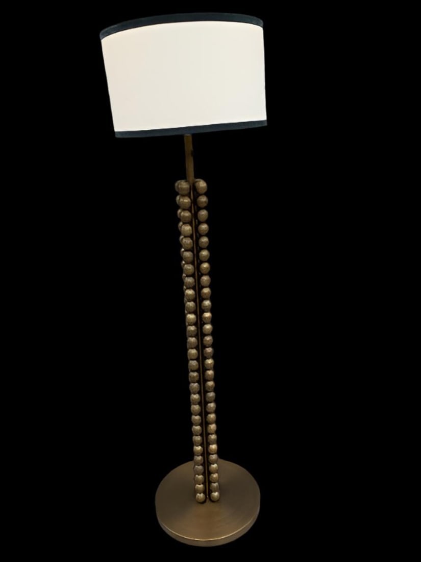 Modern Brass Textured Tower Floor Lamp - 6