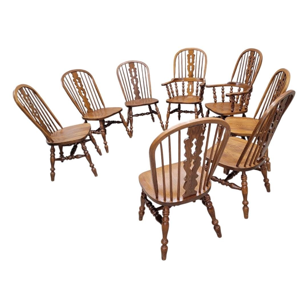 Vintage Victorian Style Windsor Dining Chairs by Nichols and Stone - Set of 8 - 8