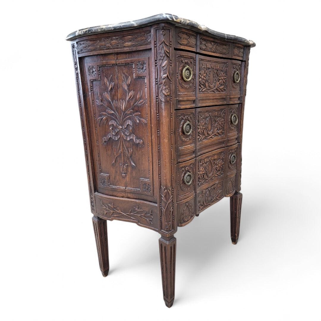 Antique French Carved Commode Chest - 2