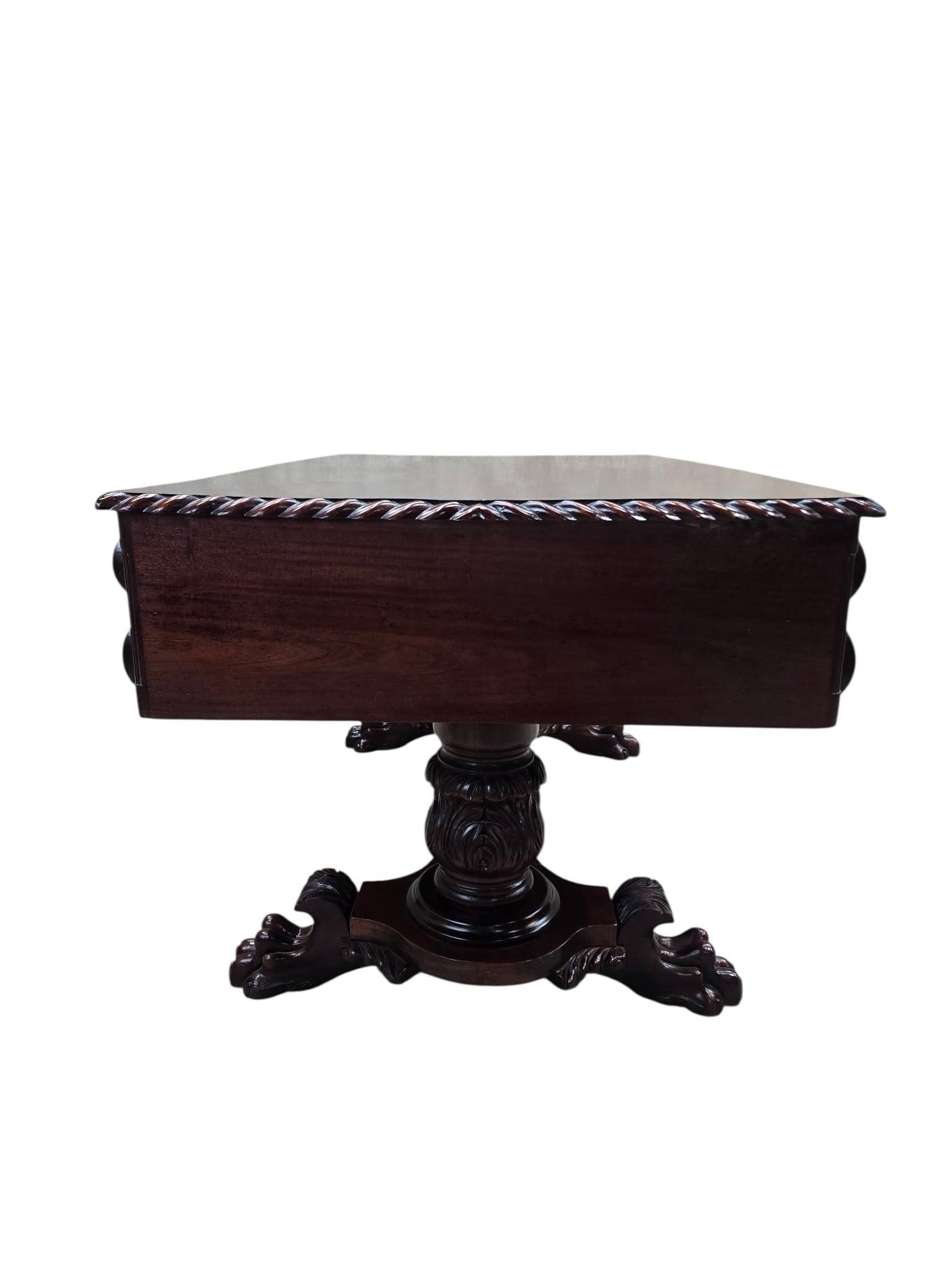 Antique Empire Carved Mahogany Partner’s Desk - 3