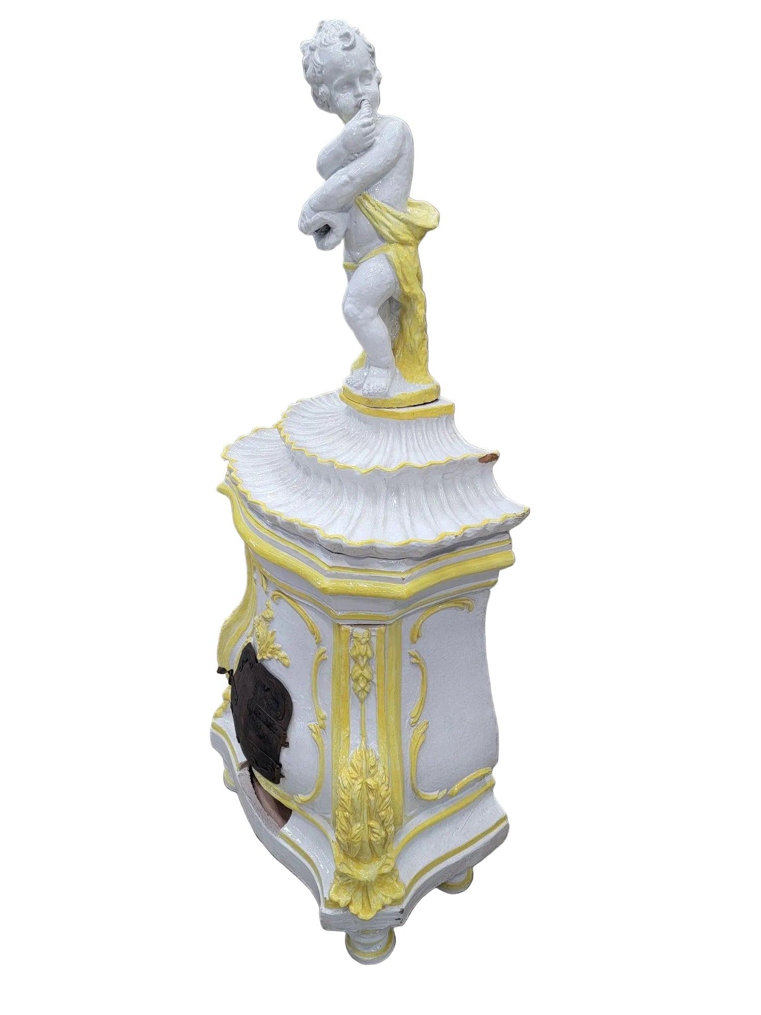 Antique Rococo Style Italian Majolica Stove - 5