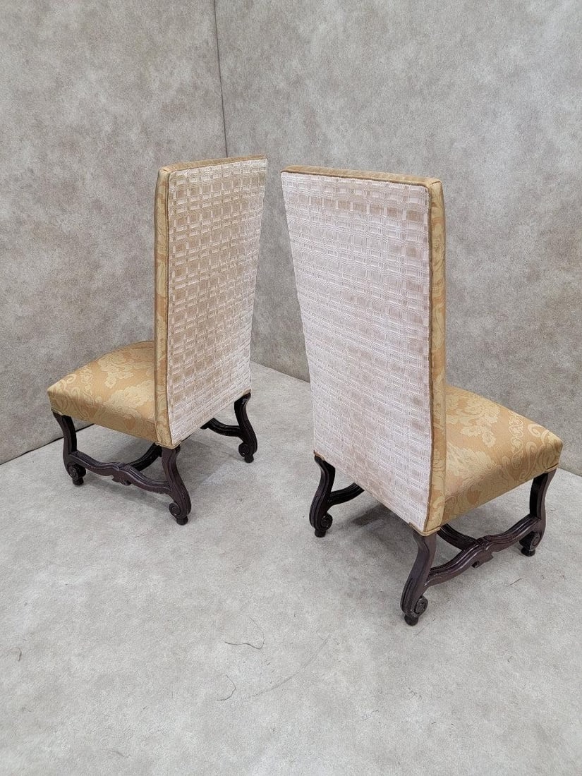 Vintage Italian Regency Style High Back Dinning Chairs - Set of 8 - 8