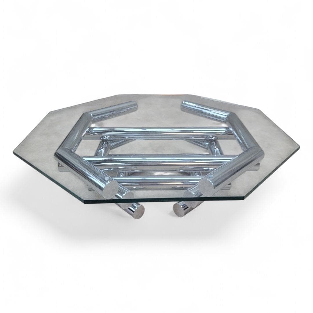 MCM Paul Mayen Style Stacked Chrome Coffee Table (1 of 6)