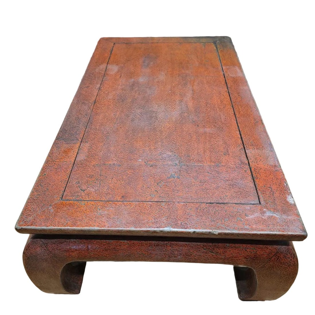 Antique Shanxi Province Red Lacquer Elm Coffee Table - 3