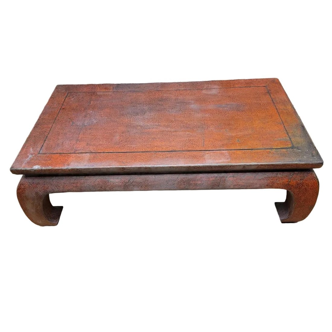 Antique Shanxi Province Red Lacquer Elm Coffee Table - 5
