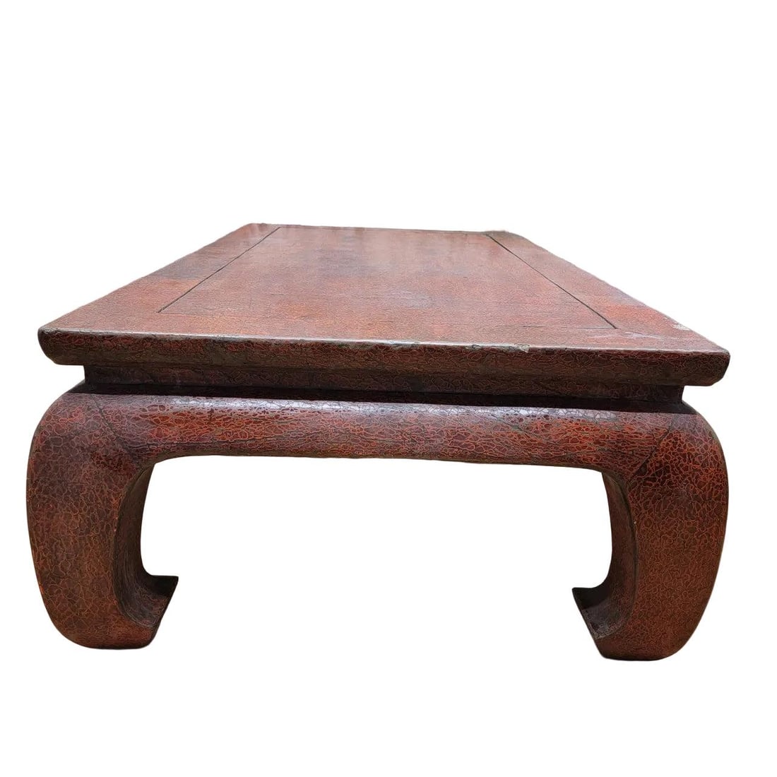 Antique Shanxi Province Red Lacquer Elm Coffee Table - 6