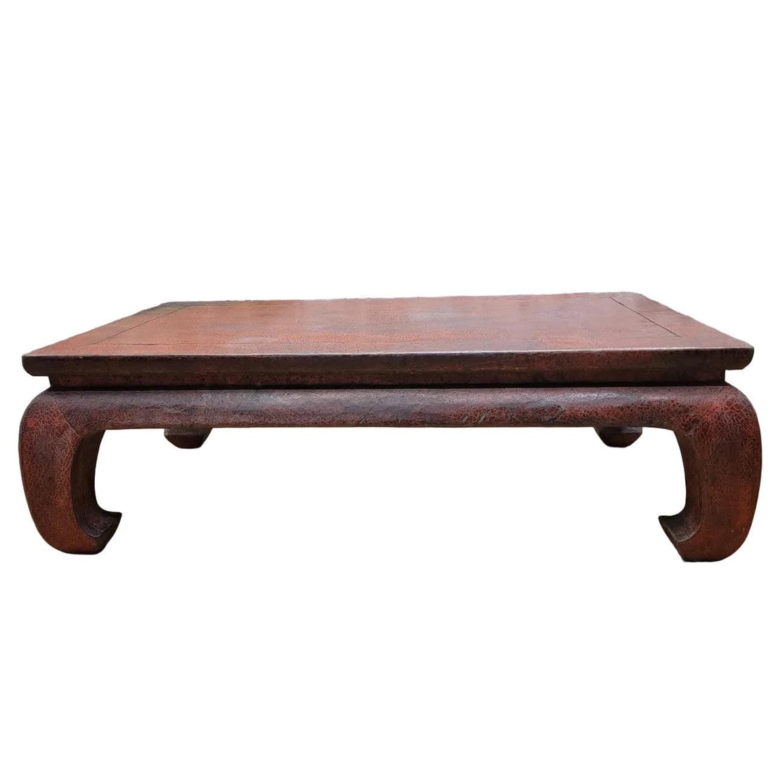 Antique Shanxi Province Red Lacquer Elm Coffee Table - 7