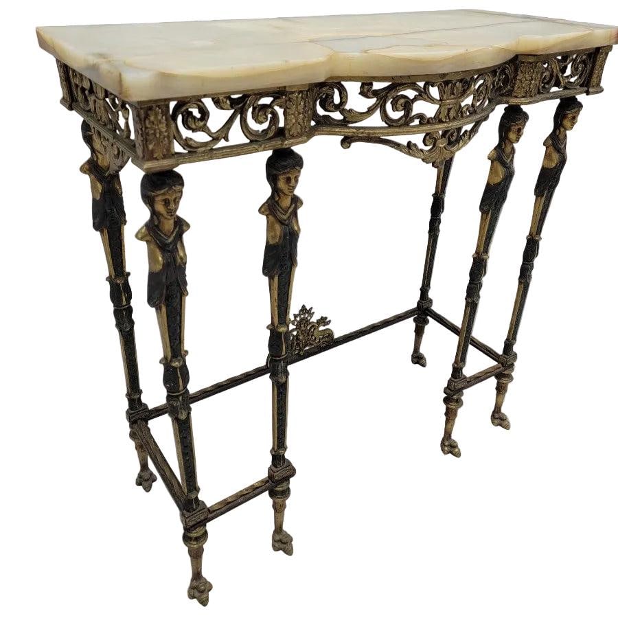 Antique Oscar Bach Style Console Table with Mirror - 3