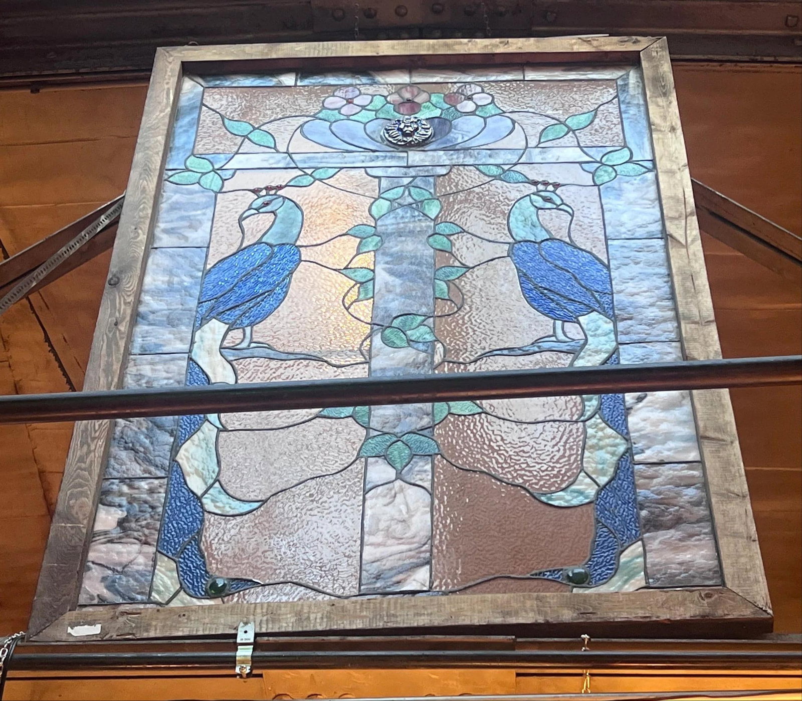 Vintage Peacock Design Stained Glass Window (1 of 2)