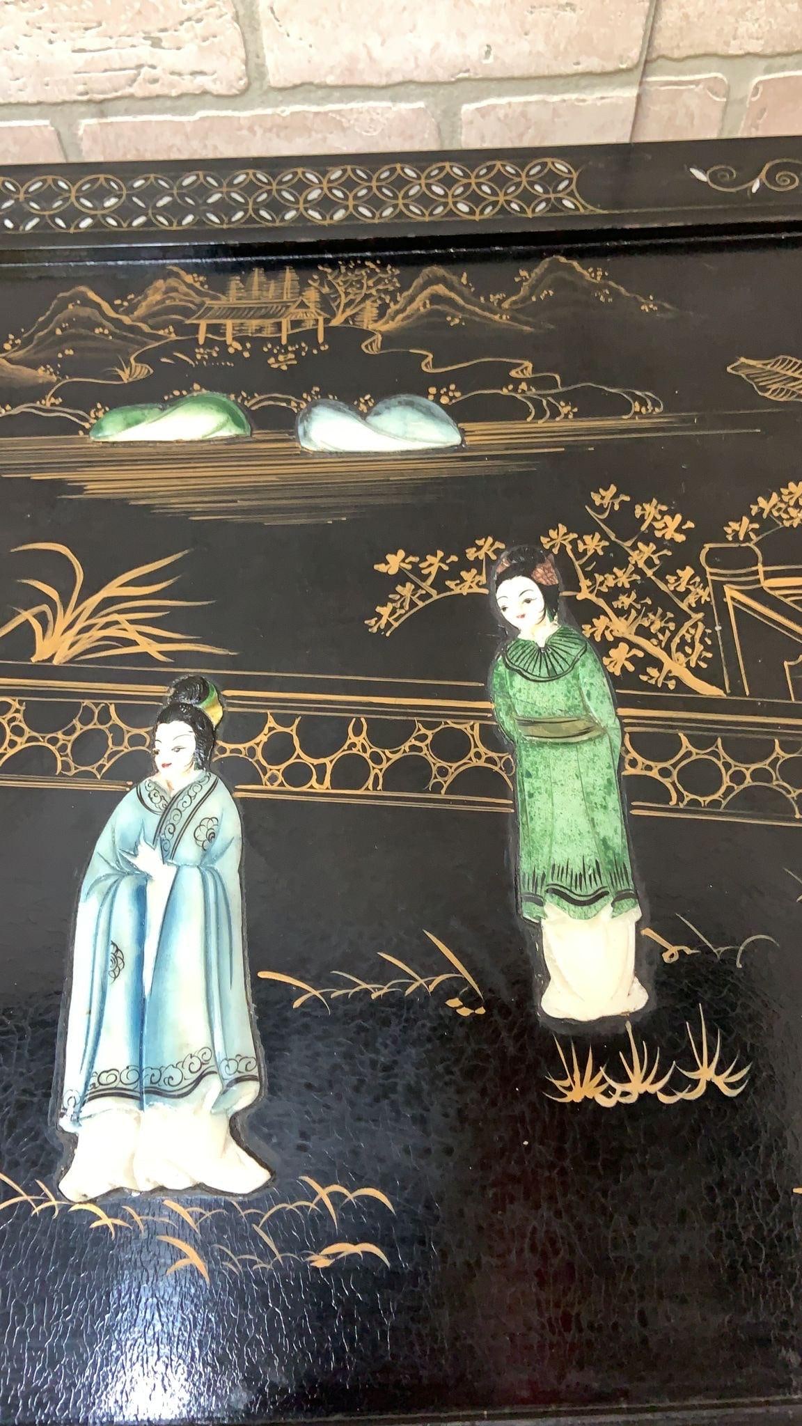 MCM Chinoiserie with Mother Of Pearl Coffee Table - 8