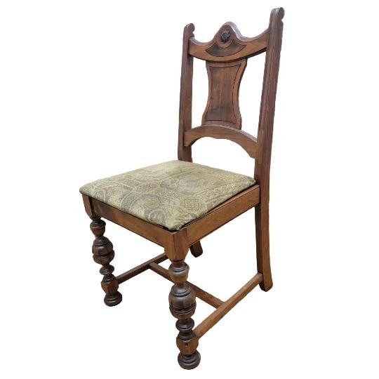 American Traditional Tudor Revival Dining Table with Four Chairs - 4