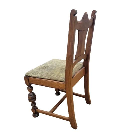 American Traditional Tudor Revival Dining Table with Four Chairs - 5