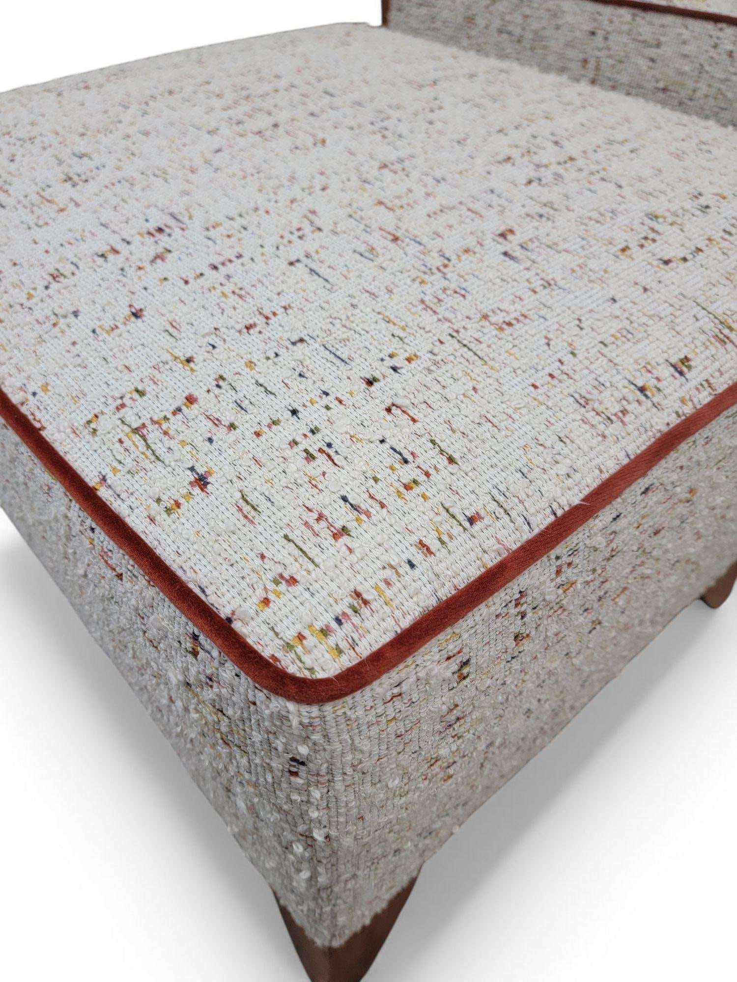 Art Deco Jindrich Halabala Style Lounge Chair & Ottoman Newly Reupholstered - 2