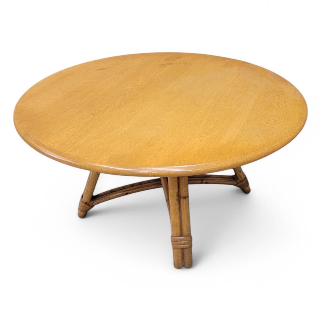 MCM Coastal Swivel Bamboo Coffee Table by Heywood Wakefield - 7