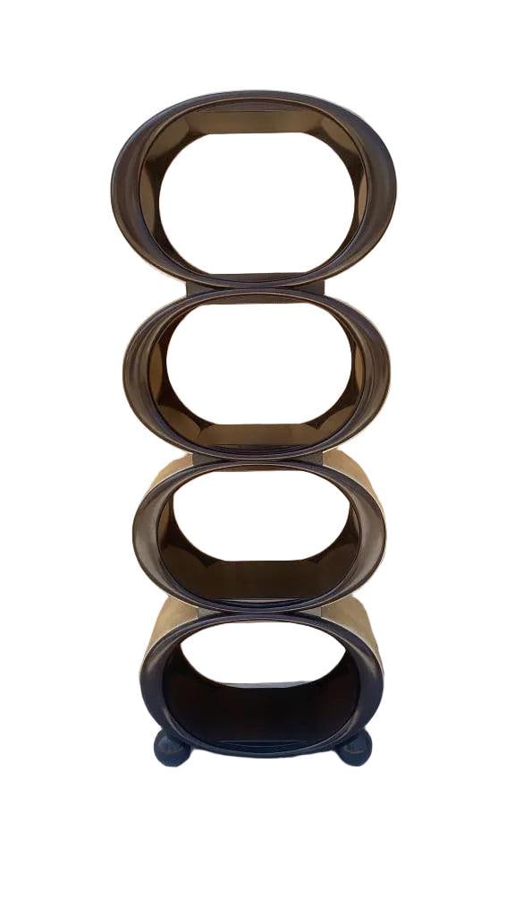 Hollywood Regency Snake Embossed Leather Etagere Shelving Unit - 3