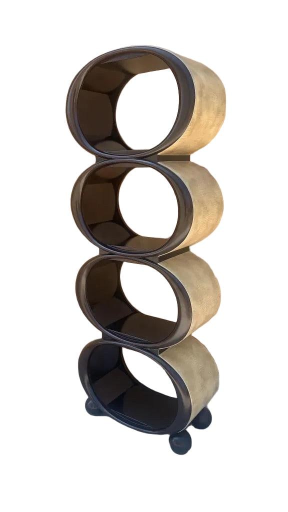 Hollywood Regency Snake Embossed Leather Etagere Shelving Unit - 5