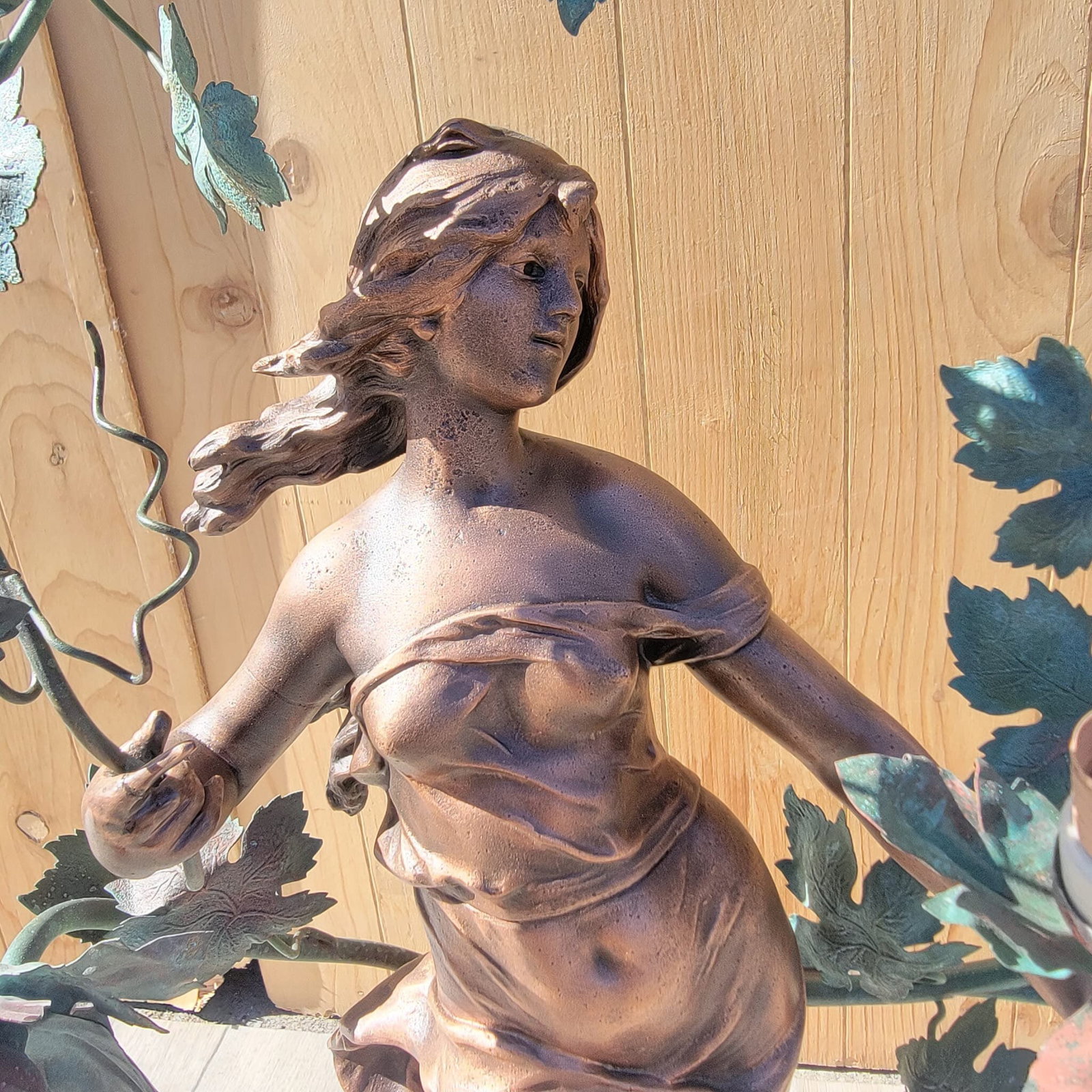 Antique French Art Nouveau Auguste Moreau Style Figural Spelter Lamp "Nuit De Printemps" Or "Spring - 2