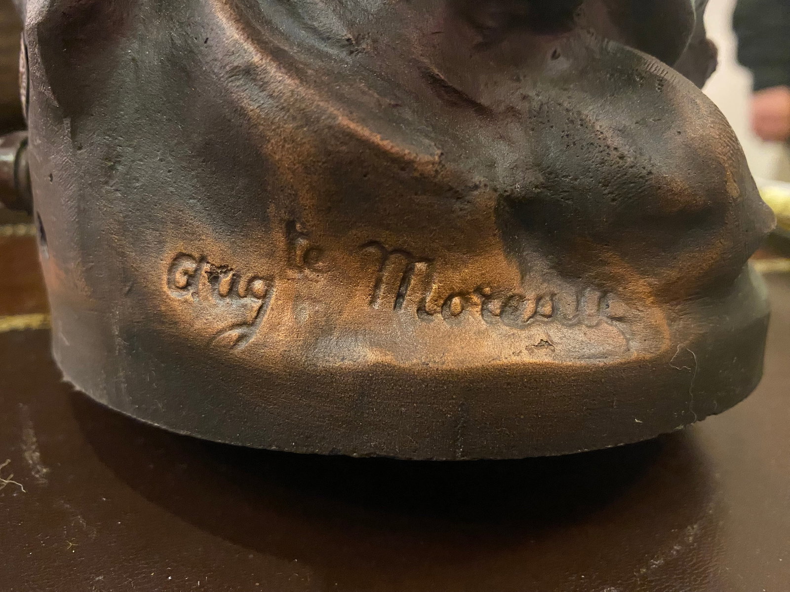 Antique French Art Nouveau Auguste Moreau Style Figural Spelter Lamp "Nuit De Printemps" Or "Spring - 9