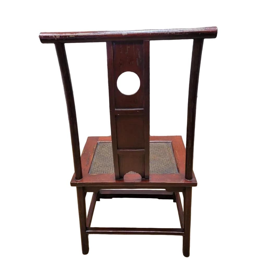 Antique Shanxi Province Red Lacquer Elm Side Chairs - Set of 3 - 5