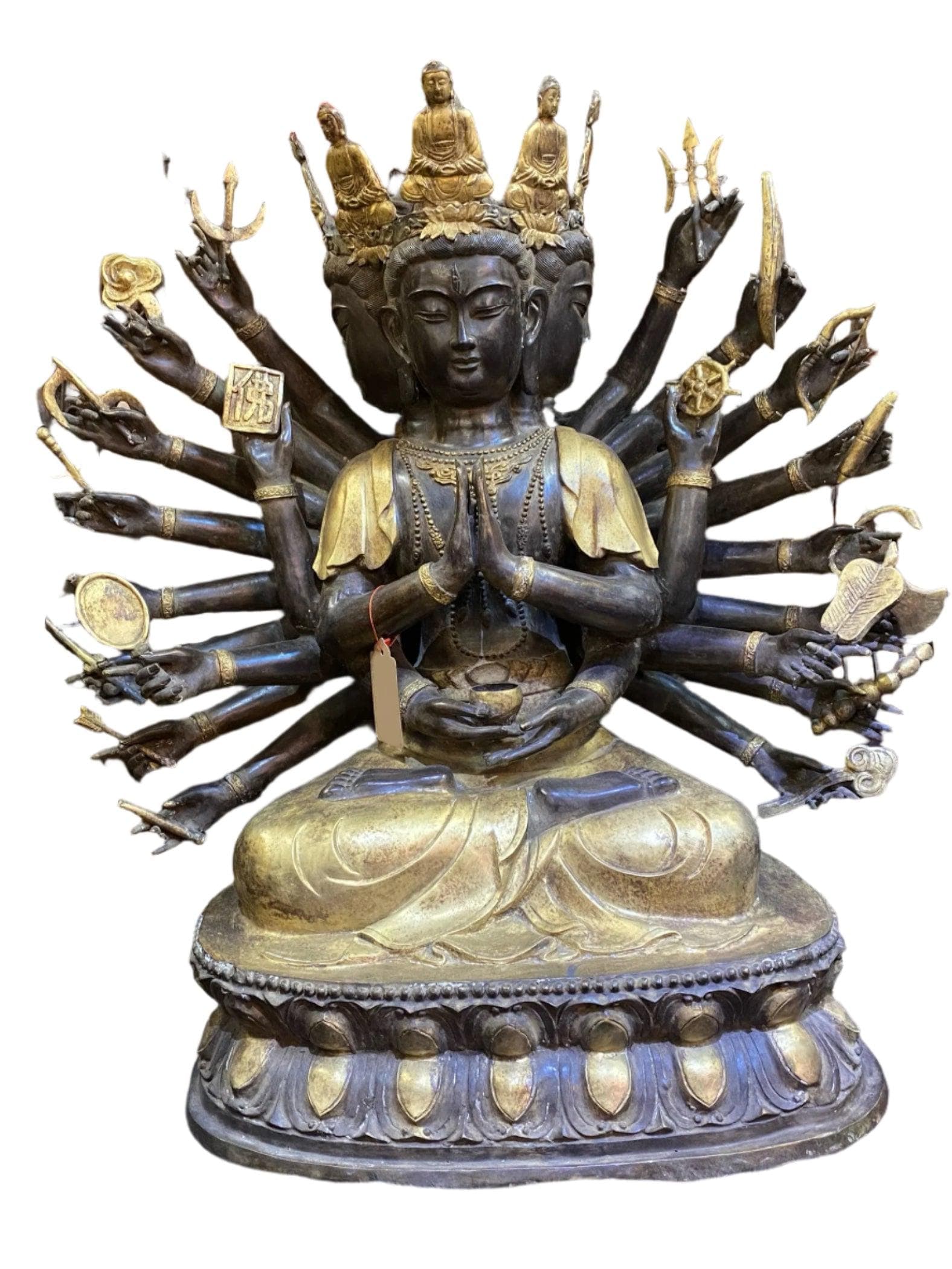 Antique Tibetan Praying Crowned Buddha (1 of 9)