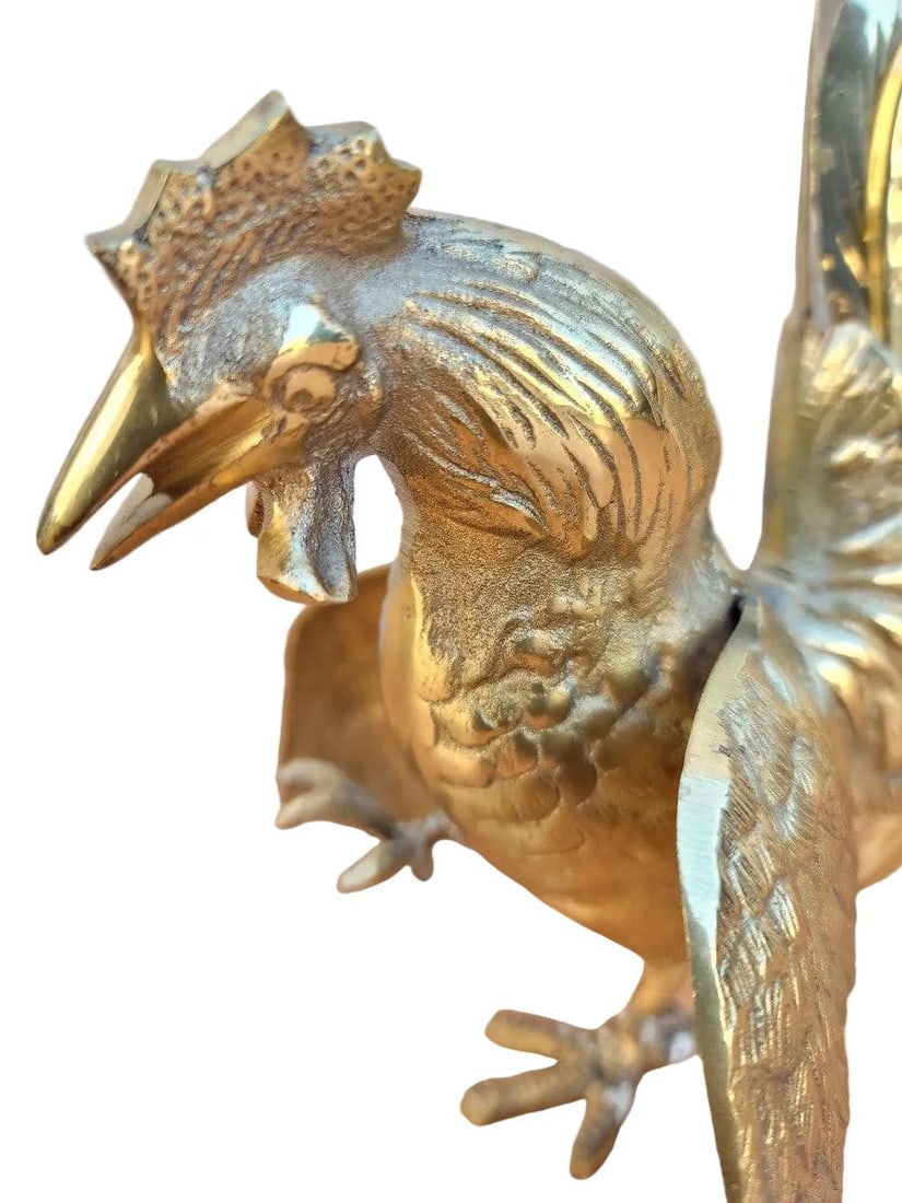 Vintage Fighting Roosters, Book Ends, Sculptural Pieces - Set of 2 - 7