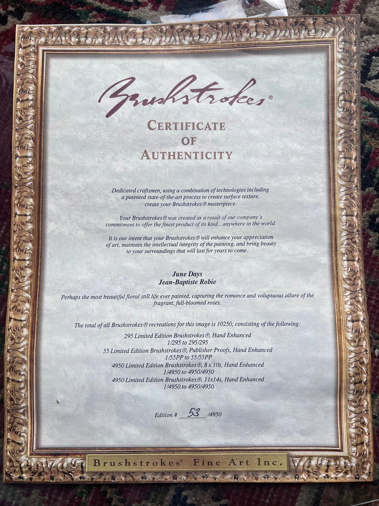 Antique Jean Baptiste Robie June Days Painting Edition #53/4950 - 4