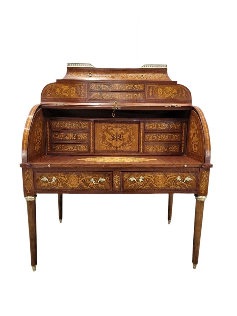 Antique Monumental French Regency Barrel Roll Top Cylinder Desk (1 of 10)