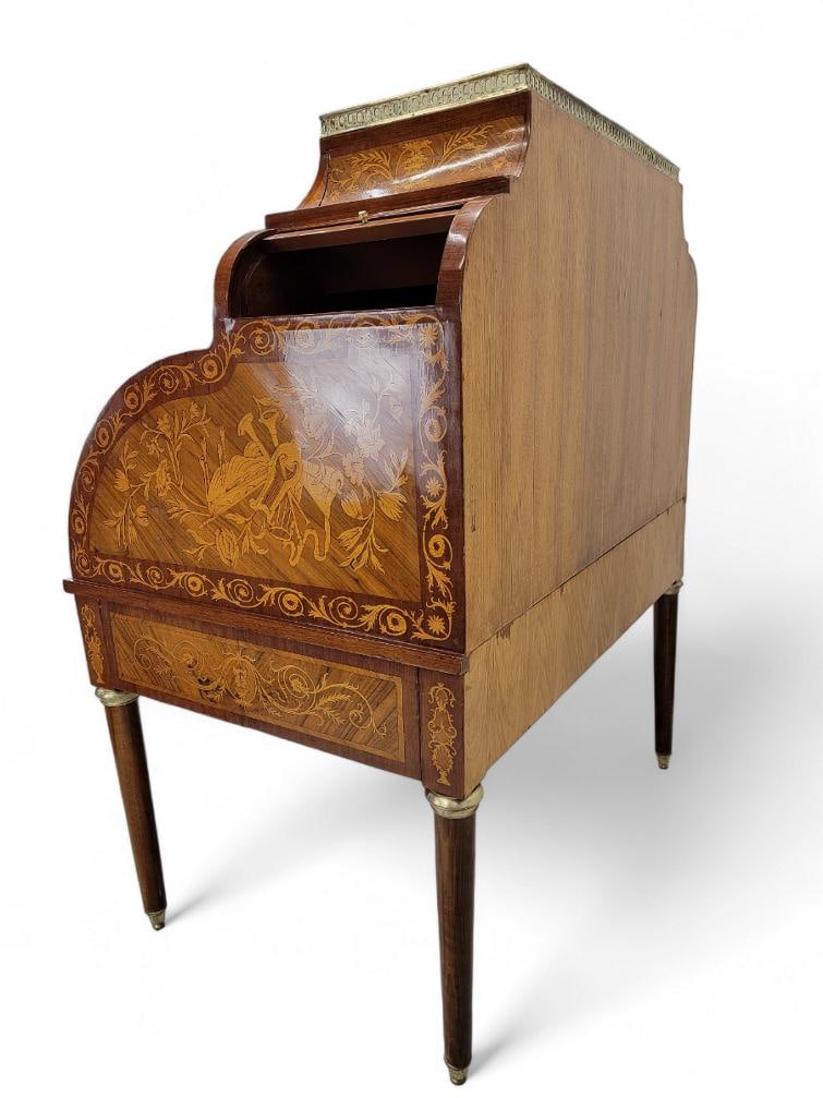 Antique Monumental French Regency Barrel Roll Top Cylinder Desk - 8