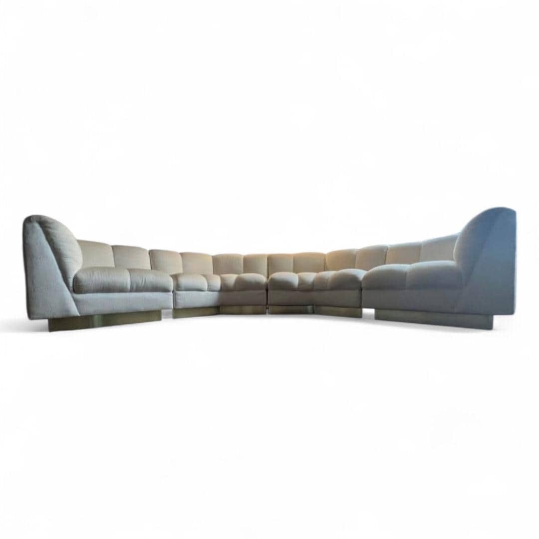 Vintage Modern 6 Piece Sectional Sofa for Reupholstery - 9